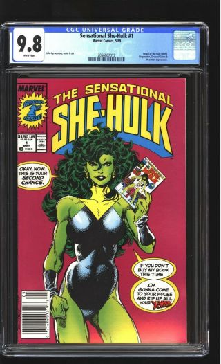 Sensational She - Hulk 1 Cgc 9.  8 Nm/mint Origin Retold John Byrne Cover Marvel