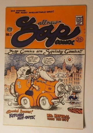 Zap Comix 1 (r Crumb,  1968) 2nd Printing (don Donahue On Back)