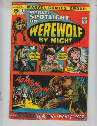 Marvel Spotlight 2 Fair/good (1.  5) 12/71 52 Pages O &1st Werewolf By Night