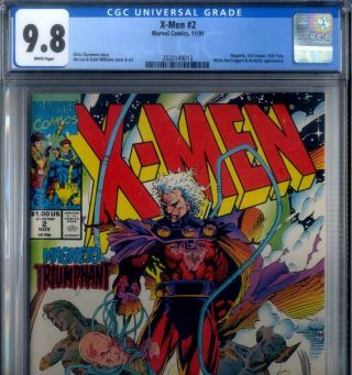Primo: X - Men 2 Nm/mt 9.  8 Cgc Jim Lee Nick Fury Magneto 1991 Marvel Comics
