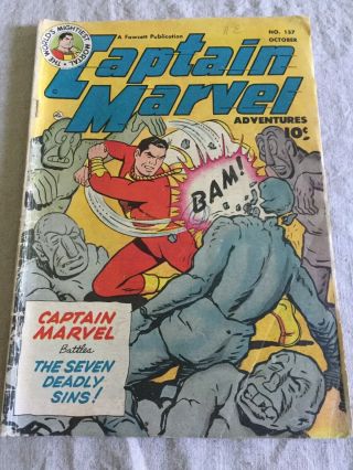 Captain Marvel Adventures 137 Vs King Kull 1952 Fawcett Comic Golden Age