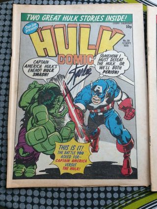 Stan Lee signed Incredible Hulk 1979 Comic -,  Thank You. 3