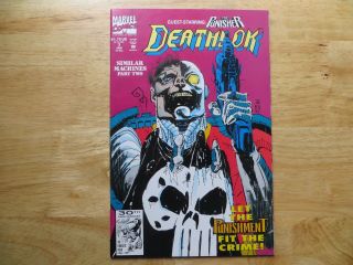 1991 Marvel Comics Deathlok 7,  The Punisher Signed Artist,  Denys Cowan,