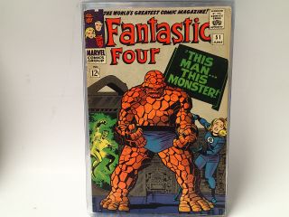 Fantastic Four 51 Marvel Comics 1966 Vg " This Man.  This Monster " Story