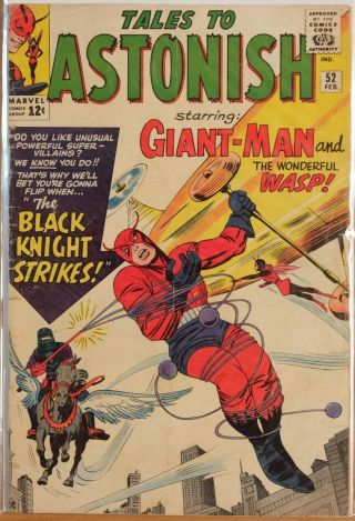 Tales To Astonish 52 - 1st Black Knight - Very Good 4.  0 - Wasp - Marvel 1964