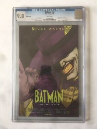 Batman 40 D.  C.  Comics Movie Poster Variant The Mask Cover White Pages Cgc 9.  8