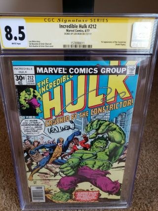 The Incredible Hulk 212 Cgc Ss 8.  5