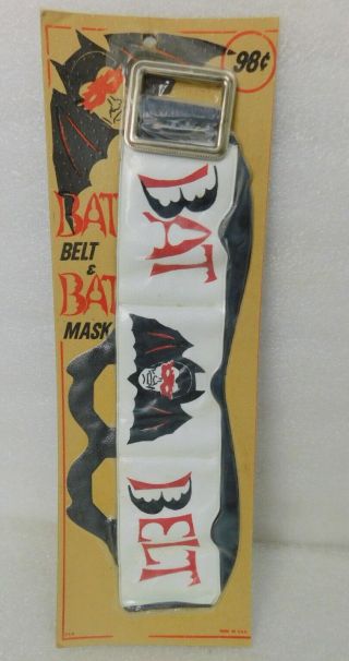 Rare 1950s Batman Utility Bat Belt Mask Moc Halloween Playset Costume