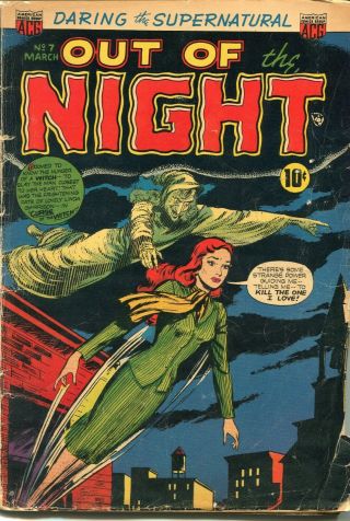 Out Of The Night 7 Comic Book - 1952 Pre Code -