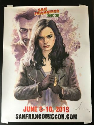 Jessica Jones Comic Con Poster Signed By David Mack Alias Netflix Purple Man