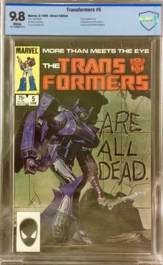 Transformers 5 Cbcs 9.  8 Marvel 1985 White Pages