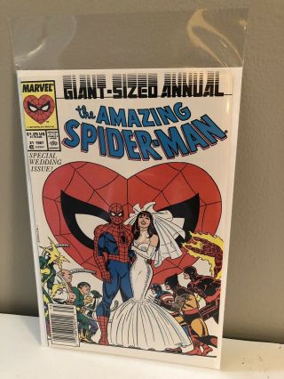 The Spider - Man Annual 21 Wedding Marvel Owner 1987 Nm Wow