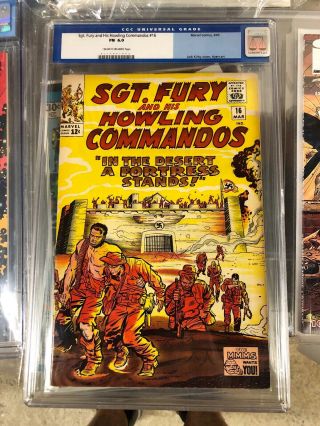Sgt.  Fury And His Howling Commandos 16 Cgc 6.  0 Fn " Old Label " Swastika Cover