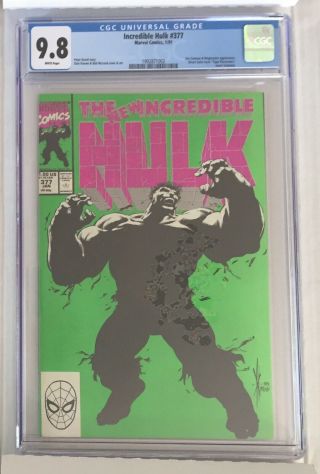 The Incredible Hulk 377 1st First Printing Cgc 9.  8 Professor Avengers Endgame 1
