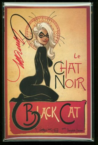 Black Cat 1 Signed W/ Edition D J Scott Campbell Le Chat Noir Sdcc Variant
