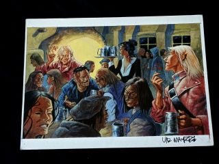 Val Mayerik Signed Dungeons And Dragons Painting Comic Art 9.  5x12 5th Edition