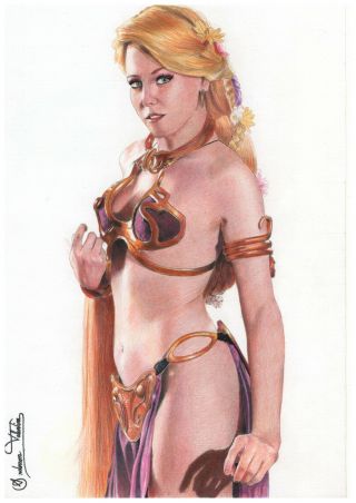 Slave Leia By Anderson Viana - Art Pinup Drawing