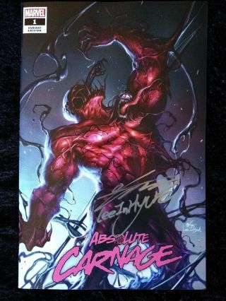 Absolute Carnage 1 Fan Expo Exclusive 9.  8 Signed By Inhyuk Lee Extremely Limited