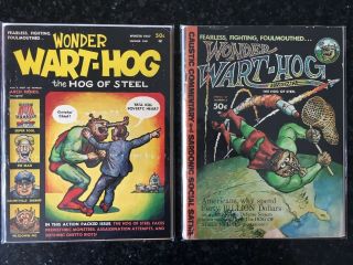 Complete Gilbert Shelton Wonder Wart - Hog 1 And 2 - 1967 Millar Publishing
