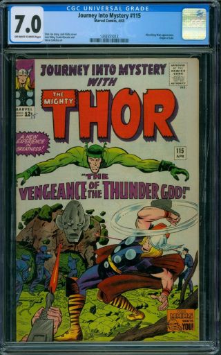 Journey Into Mystery 115 Cgc 7.  0 - Ow/w Pages