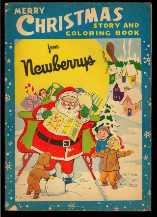 Merry Christmas Story & Coloring Book Nn Not In Guide Giveaway Comic 1960 Gd - Vg