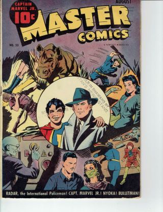 Master Comics 53 Fawcett,  Golden Age Comic Captain Marvel Jr.  Bulletman 4.  0 Vg
