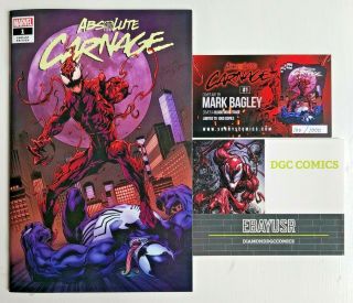 Absolute Carnage 1 Trade Rare Only 1000 W/ 100 Mark Bagley Venom Variant