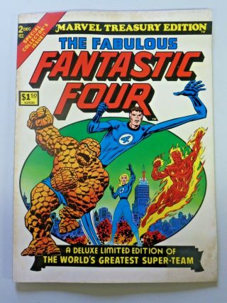 Vintage Large Comic Book Marvel Treasury Edition Fabulous Fantastic Four 1974