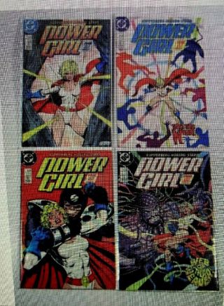" Power Girl " 4 Issues 1,  2,  3,  4 - Mini Series - Dc Comics 1988  In Plastic