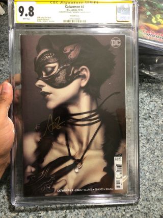 Catwoman 4 Cgc 9.  8 Ss Signed Artgerm Stanley Lau Variant Dc Comics