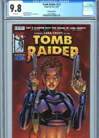 Tomb Raider 1/2 Cgc 9.  8 White Pages Park Cover Image Top Cow 2001