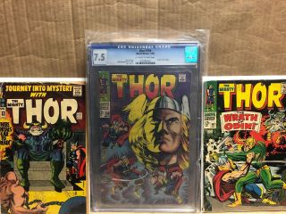 Marvel Comics The Mighty Thor 158 Cgc 7.  5 And Raw Issues 122 147 Silver Age