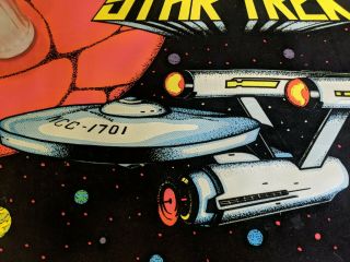 1976 Star Trek Enterprise Black Light Poster.  Paramount Pictures.  Vintage 8
