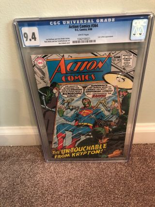 Action Comics 364 Cgc 9.  4 Nm Superman Supergirl Krypton Neal Adams Cover 1968