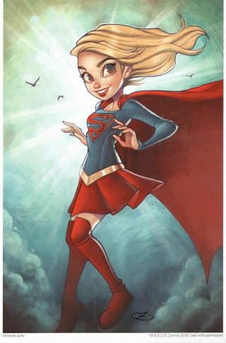 Chrissie Zullo Signed Dc Comics Superman Art Print Supergirl