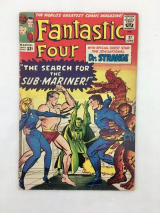 Fantastic Four 27 (jun 1964,  Marvel) Vg/f 5.  0