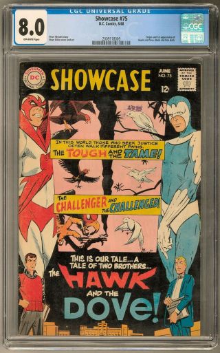Showcase 75 Cgc 8.  0 (ow) 1st Appearance Of Hawk And Dove