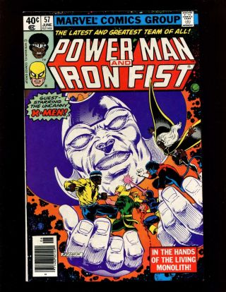 Power Man 57 (newsstand) Fnvf Layton Early X - Men Iron Fist Spider - Man Cameo