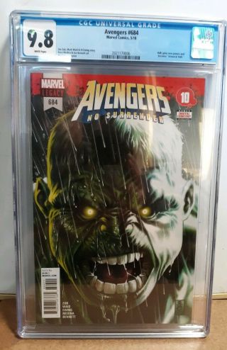 Avengers 684 Cgc 9.  8 - 1st Immortal Hulk Marvel Comics 2018