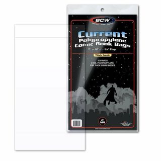 1 Case 1000 Bcw Current Modern Comic Thick Bags/sleeves 7 " X 10.  5 " Polypropylene