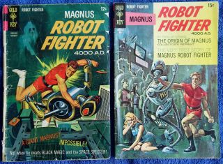 Magnus Robot Fighter 21 22 (gold Key) - Giant Magnus Origiin Russ Manning