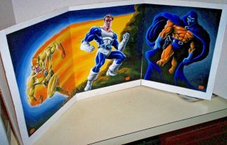 T.  H.  U.  N.  D.  E.  R Agents Art Dynamo No Man & Lightning Paintings Set Of 3