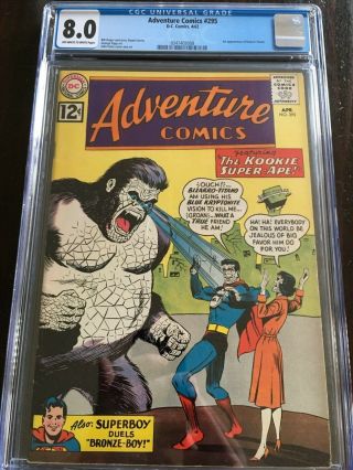 Adventure Comics 295 Cgc 8.  0 Ow - W 1962 Superman 1st Appearance Bizarro Titano