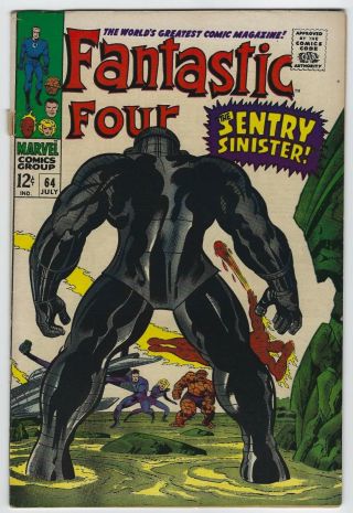 Fantastic Four 64 Silver Age Marvel Comic Book Blastaar Sandman 4.  5 Vg,