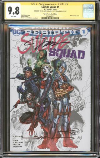 Suicide Squad 1 Con Variant Cgc 9.  8 Ss Signed Jim Lee,  Scott Williams,  Sinclair