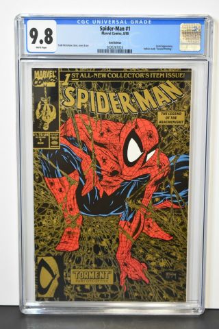 Spider - Man 1 (1990) Cgc Graded 9.  8 Gold Edition Todd Mcfarlane Story & Art