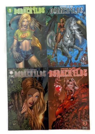 8 DARKCHYLDE 98/00 COMICS DREAMS 1,  1,  2,  3 GOLD FOIL PREVIEW REMASTERED NM 2