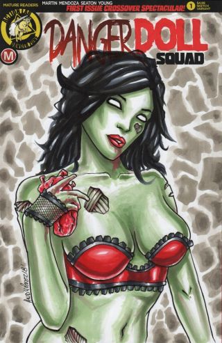Danger Doll Squad Issue 1 (zombie Tramp) Sketch Cover By Andy Perez