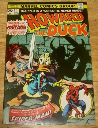Howard The Duck Comics 1 Bronze Age Marvel Guest - Star Spider - Man Fine,  No Rsv