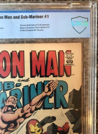 Marvel Silver Age One - Shot Iron Man And Sub - Mariner 1 CBCS 4.  5 L@@K KEY B@@K 3